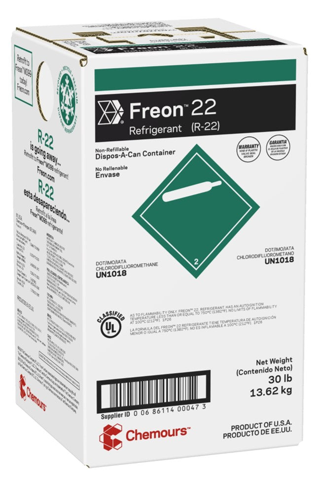 Fluido Gás Refrigerante R22 13,62kg ONU1018 | Chemours